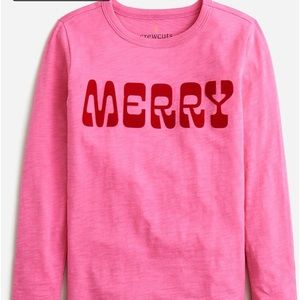 J.Crew Girls' long-sleeve "merry" graphic T-shirt